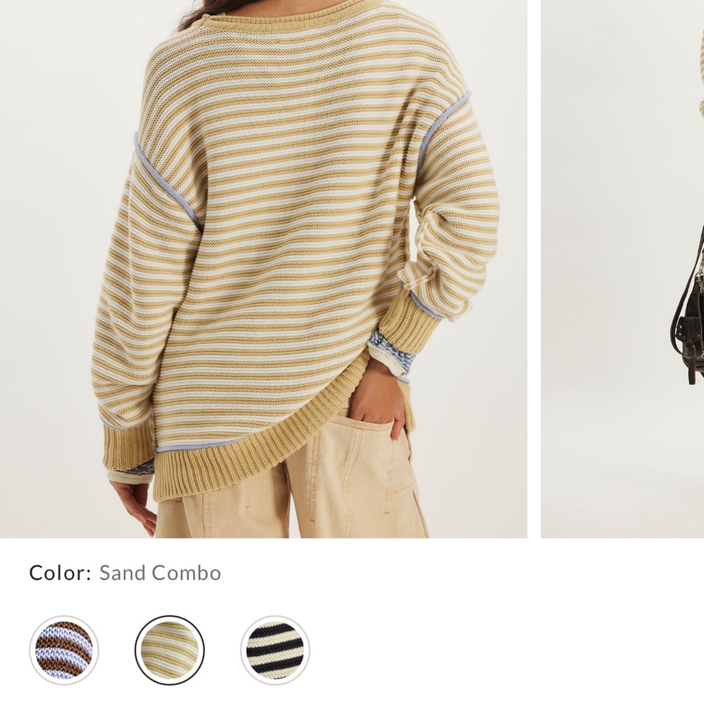 We The Free Yellow and White Striped Sweater - Picture 3 of 3